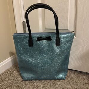 Kate Spade Mavis Street Jeralyn Tote Shoulder Bag Lakesedge Blue Glitter